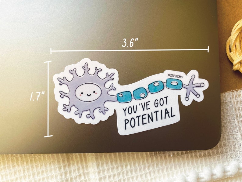 You've Got Potential Sticker, Action Potential, Science, Scientist, Biology, Lab, Pre-med, Doctor, Medical, Medical Student, Nursing Student image 2