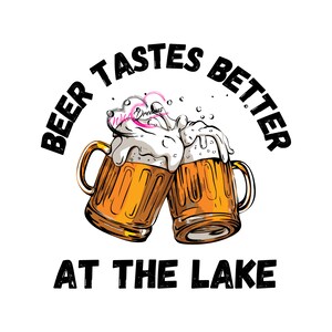 Bier schmeckt besser am See hochwertige PNG-sofort-Download