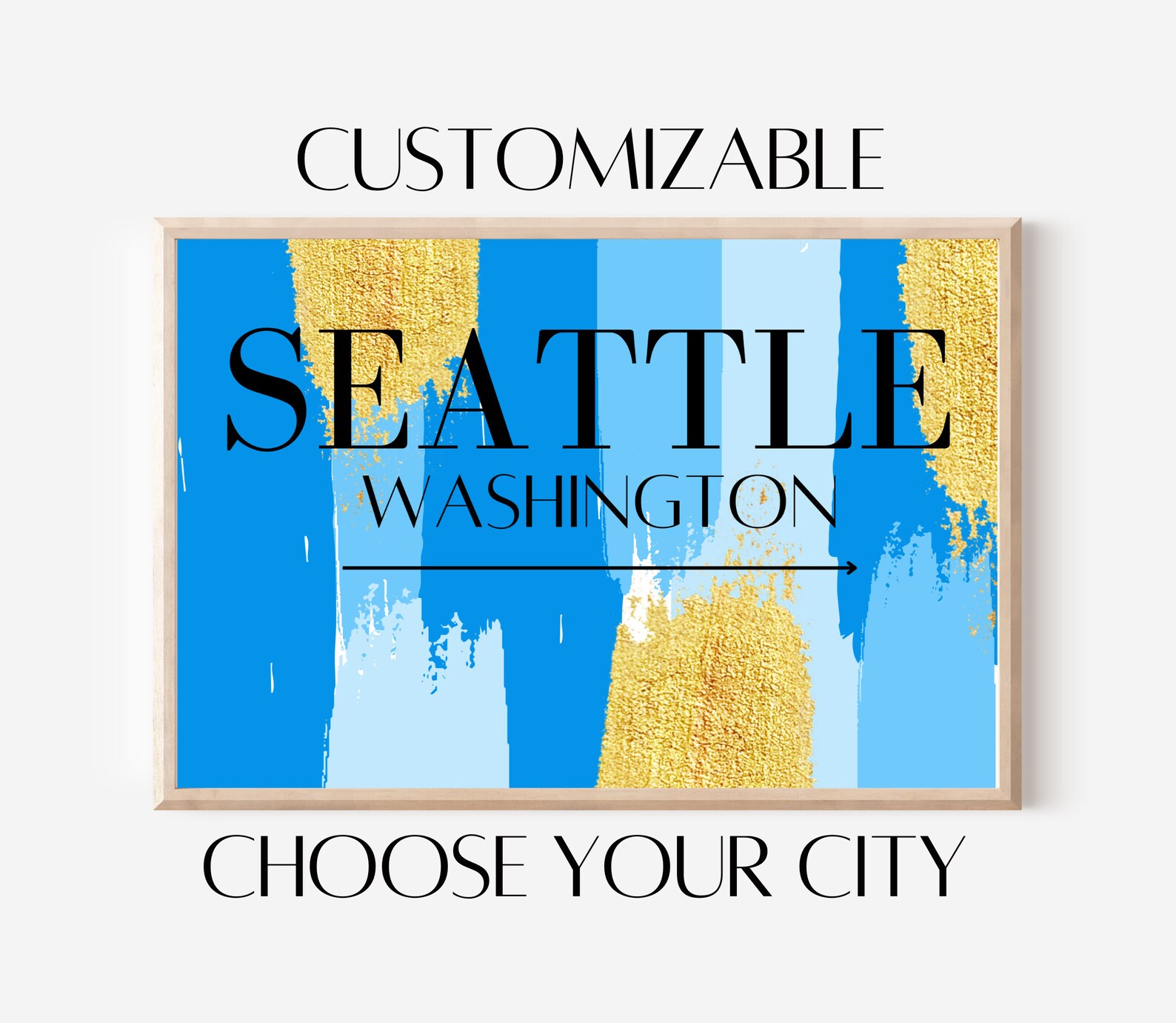 Blue Preppy Poster Custom City Wall Art Preppy Room Decor Etsy