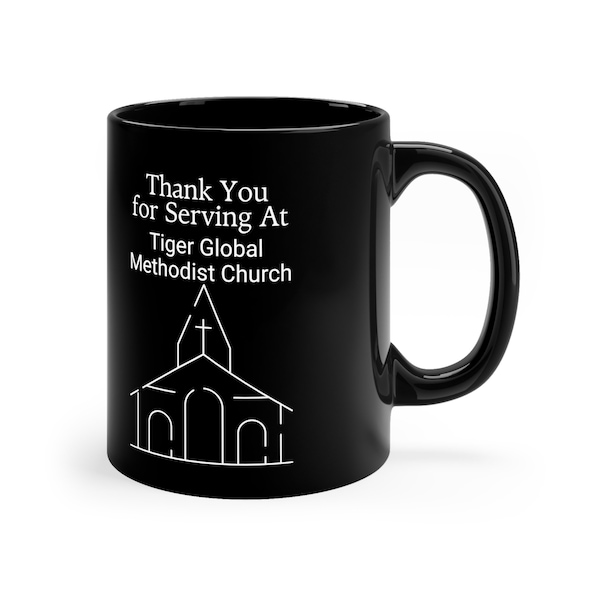 Personalized Uplifting, Encouraging Christian Mug - Thank You For Serving At Your Church or Ministry Name) - Coffee Mug 11oz - Black