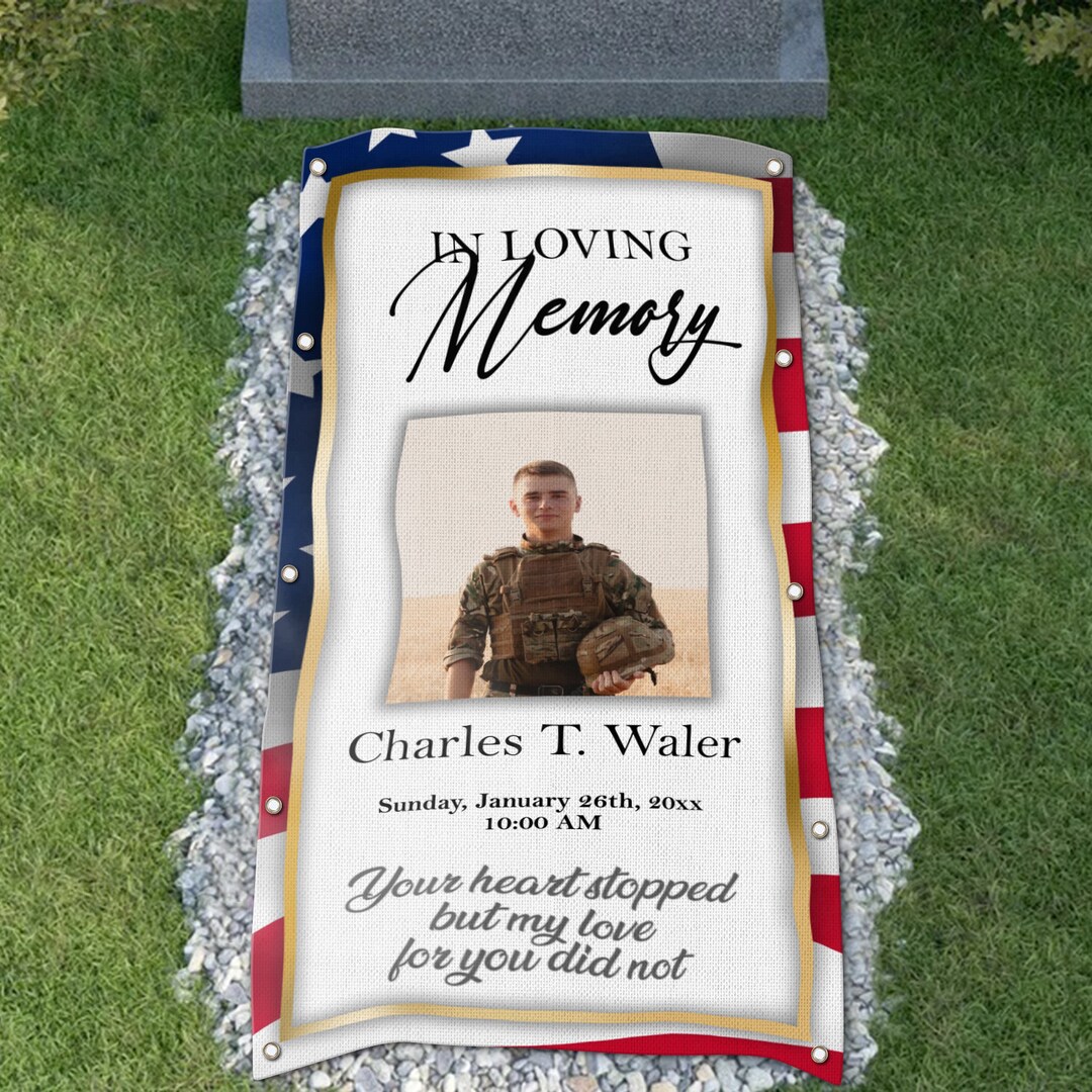 Custom Memorial Grave Blanket. Your Heart Stopped but My Love for You