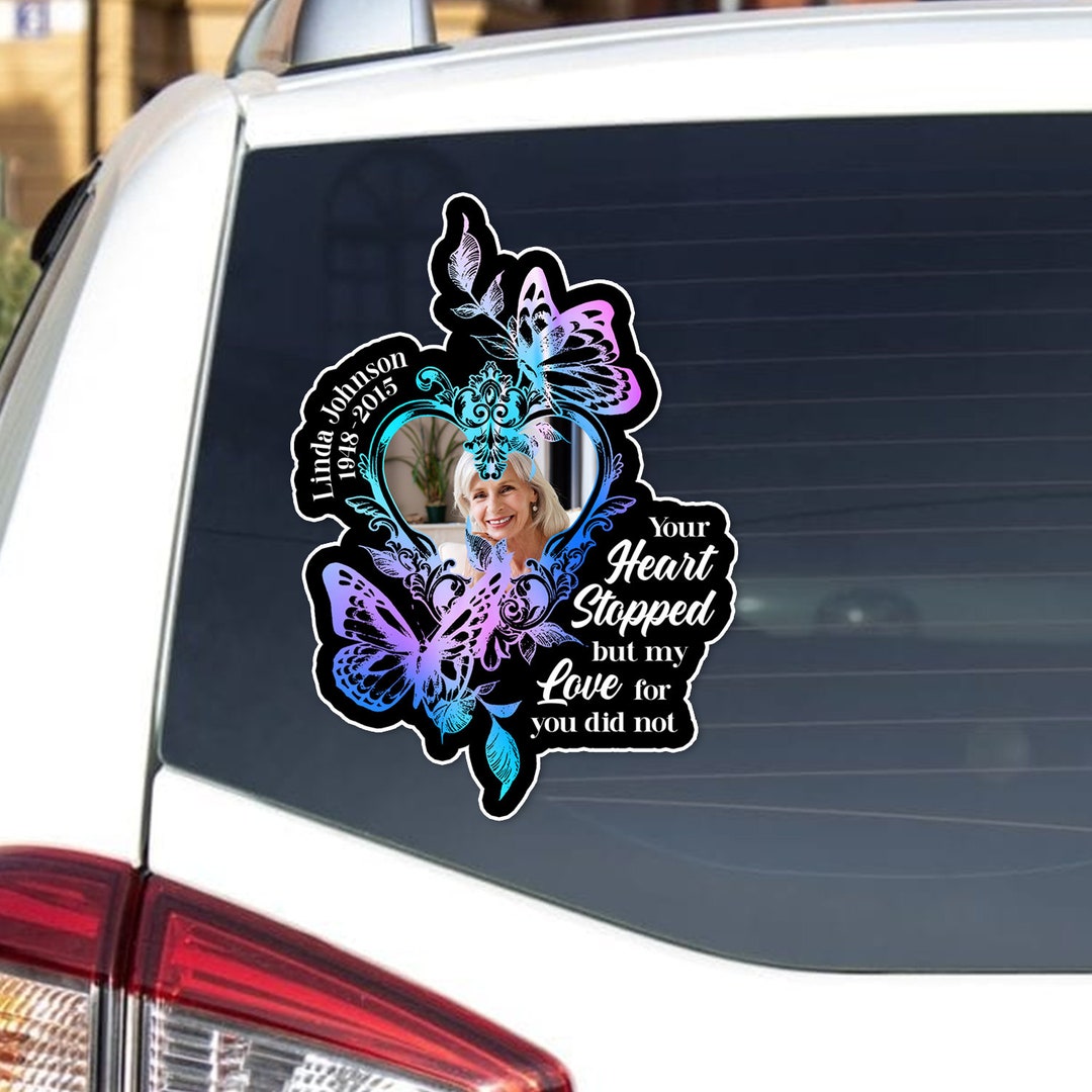 In Memory of Sticker. Personalized Memorial Sticker. Custom Name Date