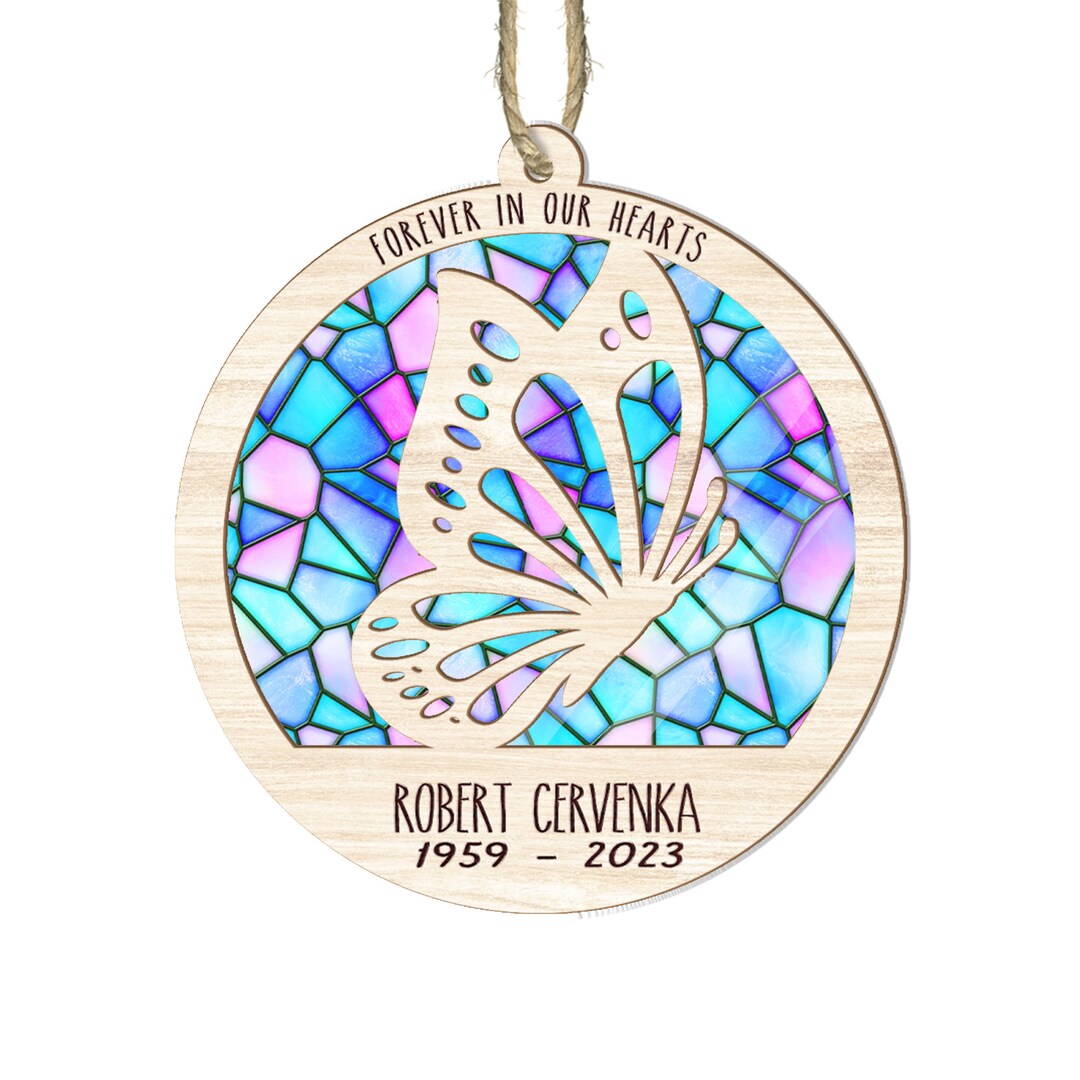 Personalized Memorial Suncatcher. Forever in Our Hearts. Etsy