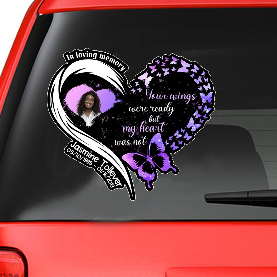 In Memory of Sticker. Personalized Memorial Sticker. Custom Name Date