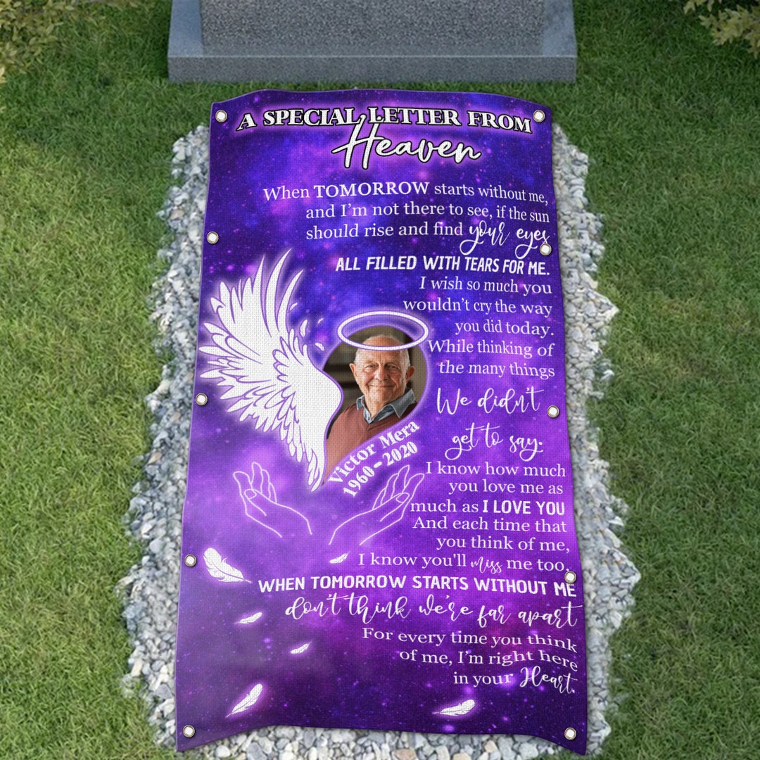 Custom Memorial Grave Blanket. A Special Letter From Heaven