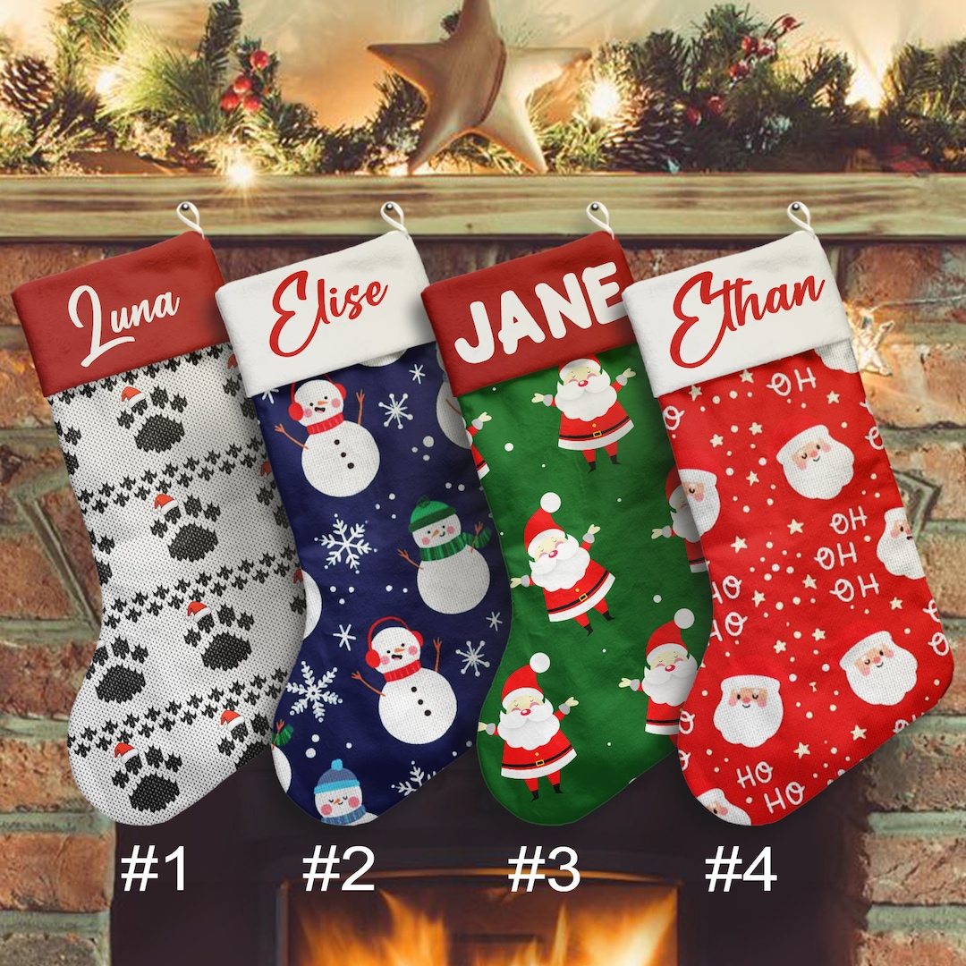 Custom Christmas Stockings Xmas Pattern Christmas Stockings Etsy