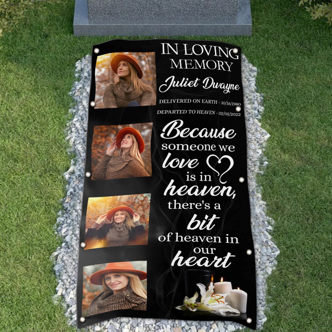 Custom Memorial Grave Blanket Because Someone We Love Is In Heaven Il 1080xN.5197744073 Ez0s