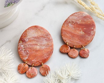 Fall Marble Clay Studs | Terracotta Marble Earrings | Oversized Statement Studs | Southwest Earrings | Fall Trends | Gifts for Her |