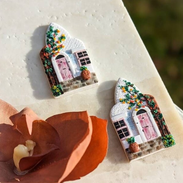 London Architecture earrings |  London Landscape Earrings | Globe Trotter Gifts | Notting Hill House Earrings | Handmade gifts for her |