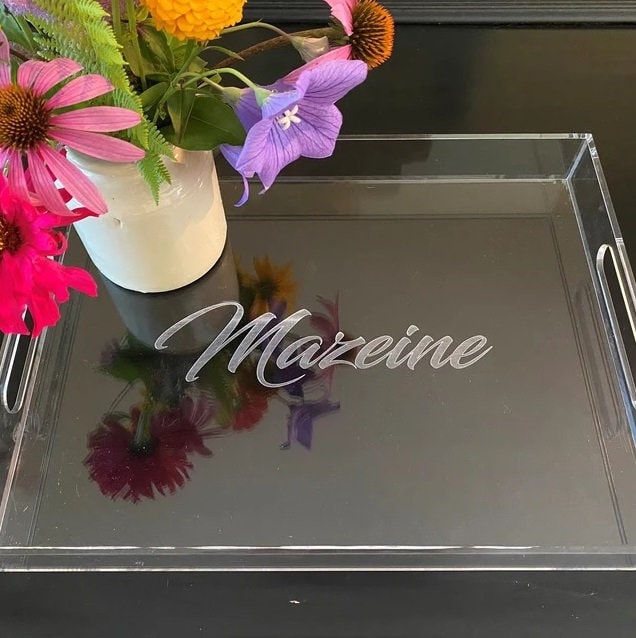 Small Acrylic Tray Neon, Clear or Solid Colors Available 9.5l X 5.5d X  1.25h Hand Crafted on the USA 