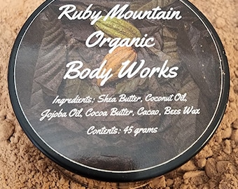 Hecho a mano Mantequilla corporal de cacao orgánico Mantequilla corporal Hidratante natural no grasosa cura las manos agrietadas y la piel seca
