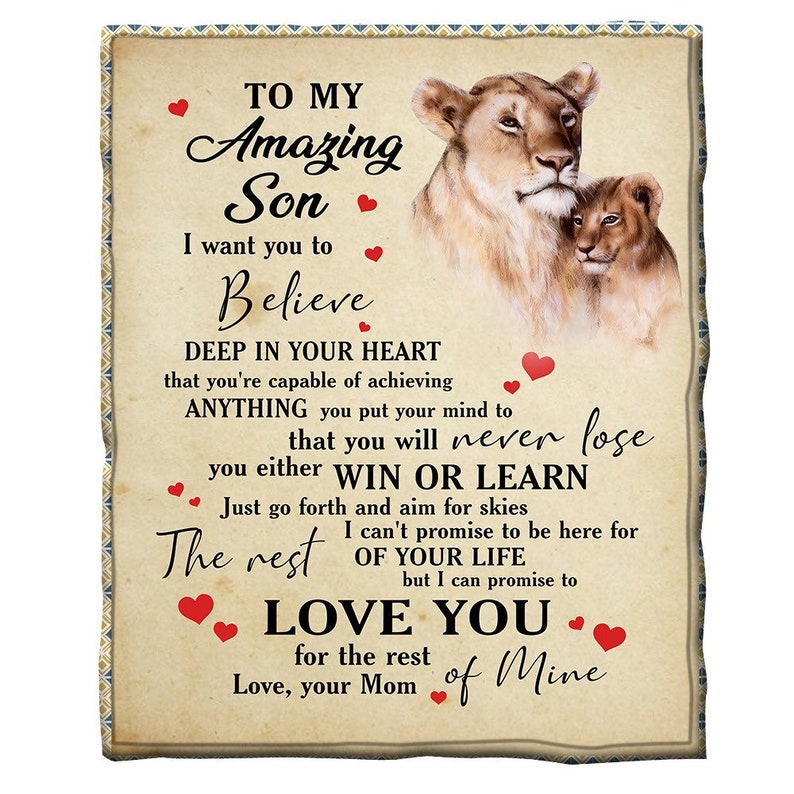 To My Amazing Son I Love You Letter Blanket From Mom Motivational Gift