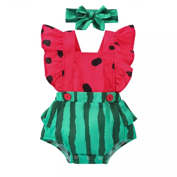 Baby Girl Watermelon Outfit Etsy