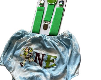 Buzz Lightyear Toy Story Cake Smash Costume Buzz 1st Birthday Outfit Toy  Story Buzz Lightyear One Photoshoot Bloomer Diaper Cover Suspender 