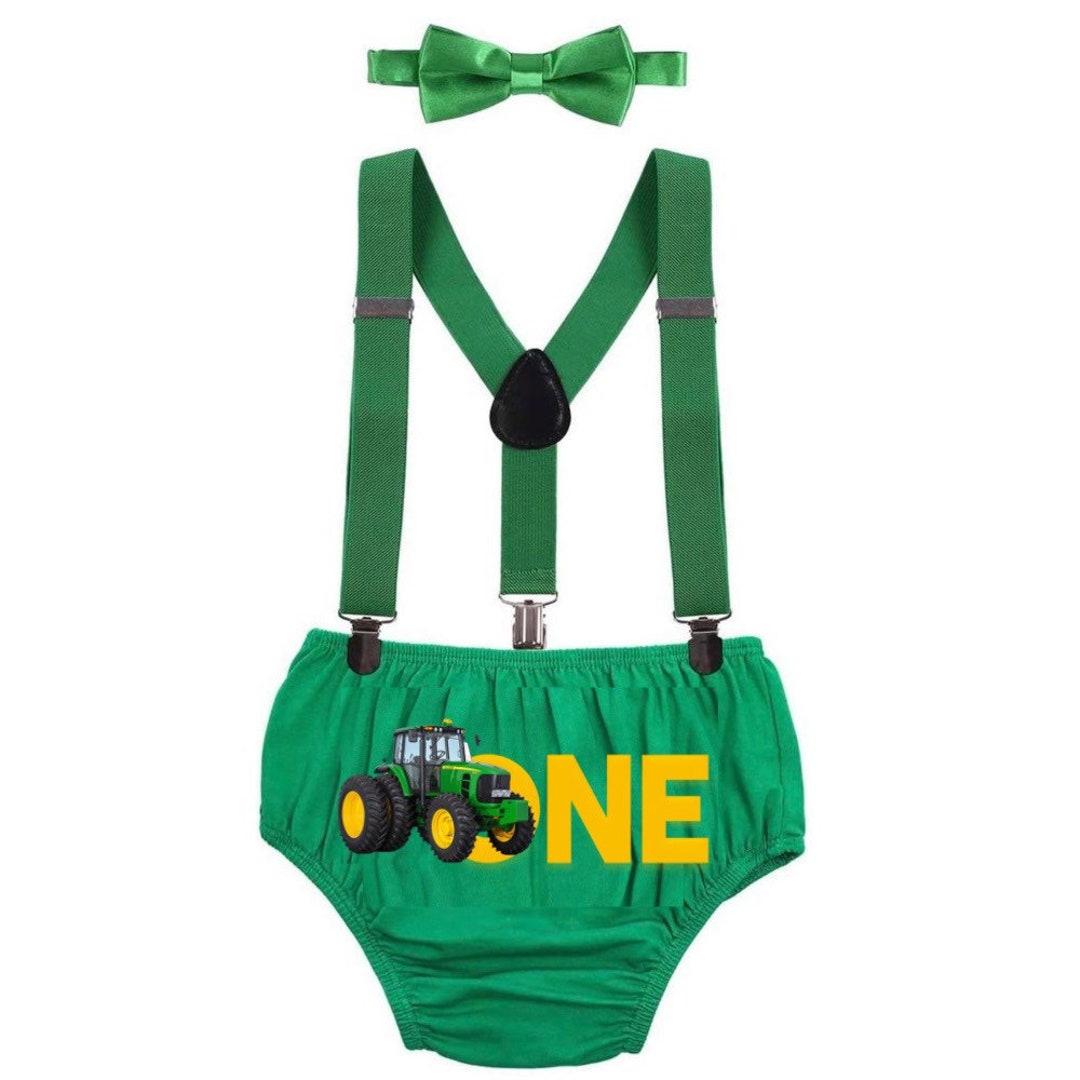 Baby Boy Farmer Theme 1st Birthday Outfit One John Deere Etsy