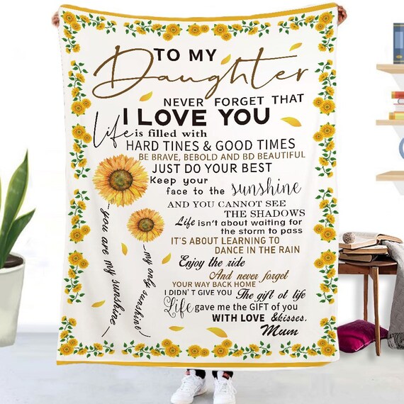 Gift for Daughter You Are My Sunshine Letter Blanket From Mum I