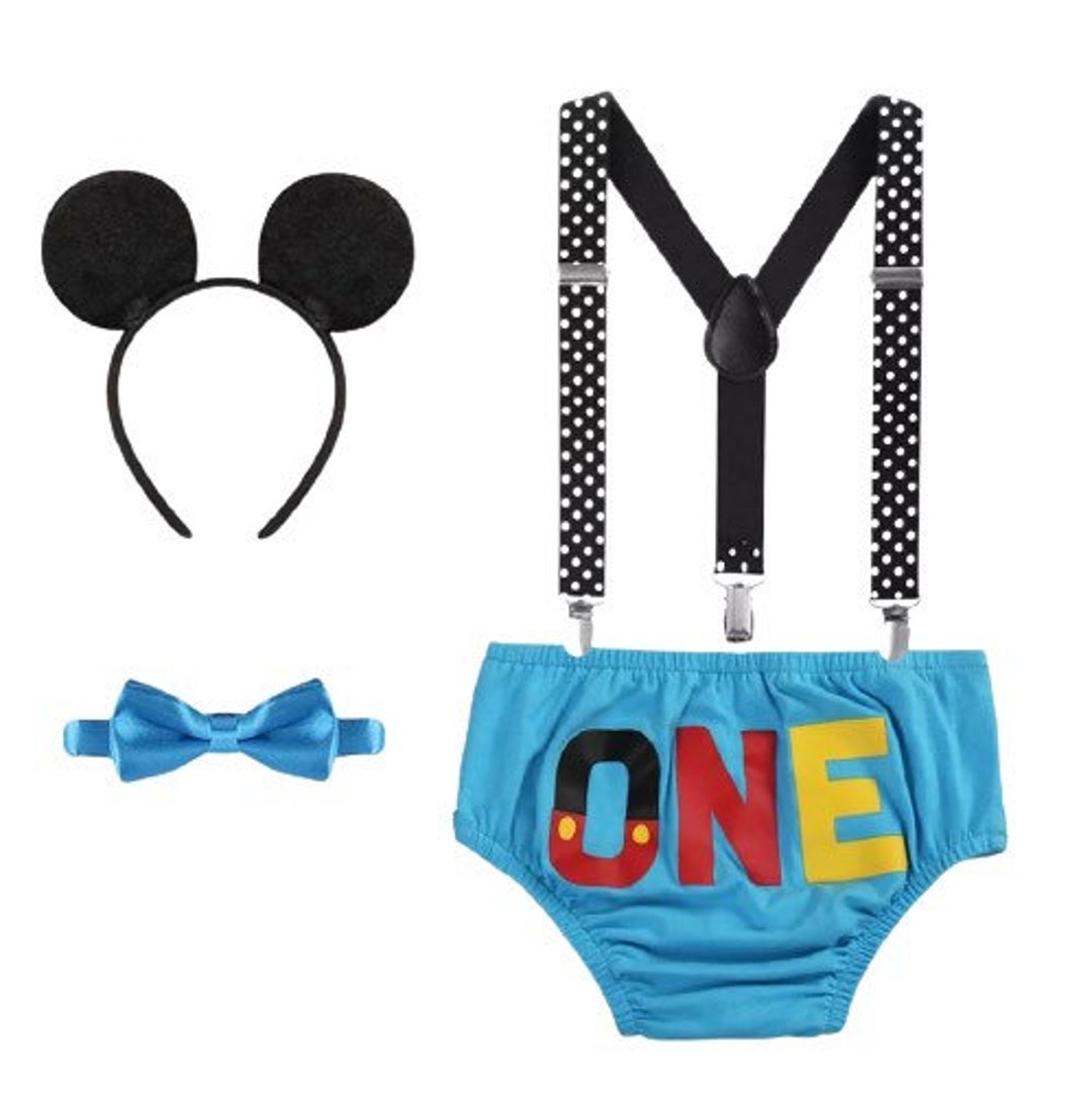 One Mickey Cake Smash Costume Baby Boy First Birthday Mickey Mouse Outfit Mickey 1 Photoshoot