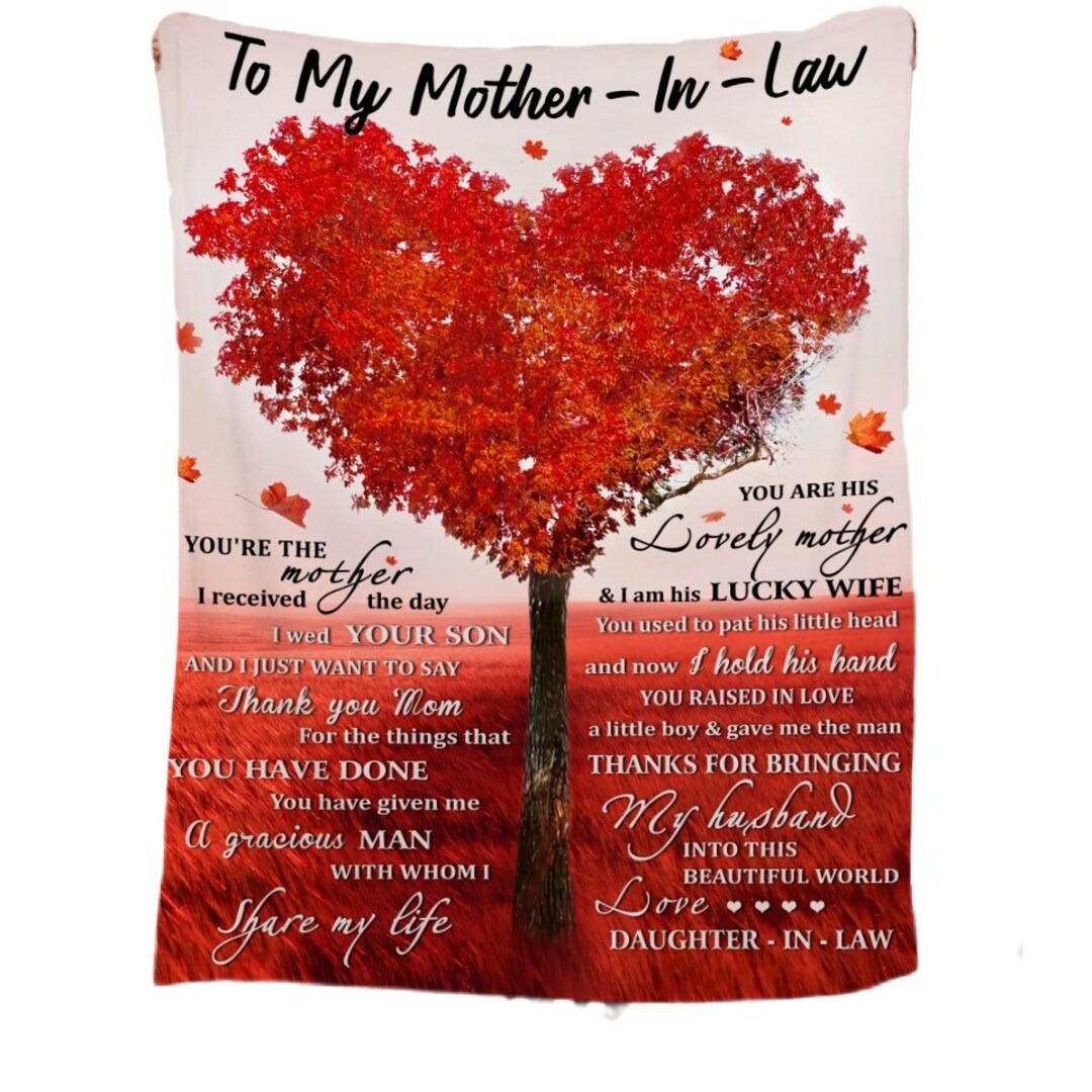 To My Mother In Law Thanks Letter Blanket From Daughter In Law Gift