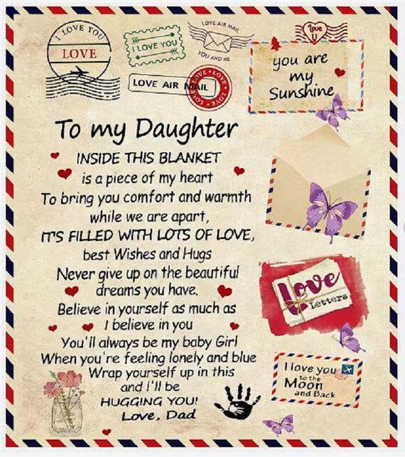 Daughter blanket from mum and dad hot sale