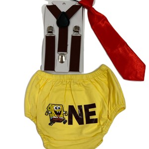 Spongebob first birthday outfit best sale boy