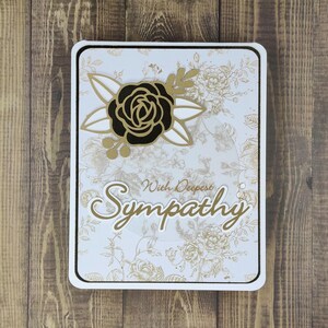 Carte de sympathie faite main - or rose.