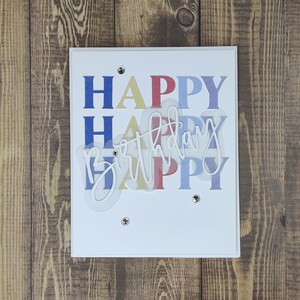 Carte d'anniversaire faite main - Joyeux anniversaire en cubes.