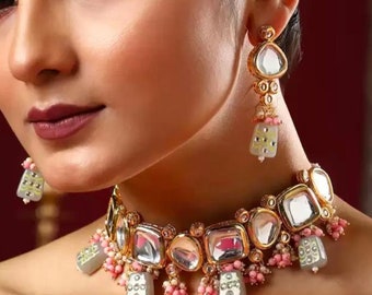 Green Kundan Choker Set: Sabyasachi Inspired Bridal Jewelry