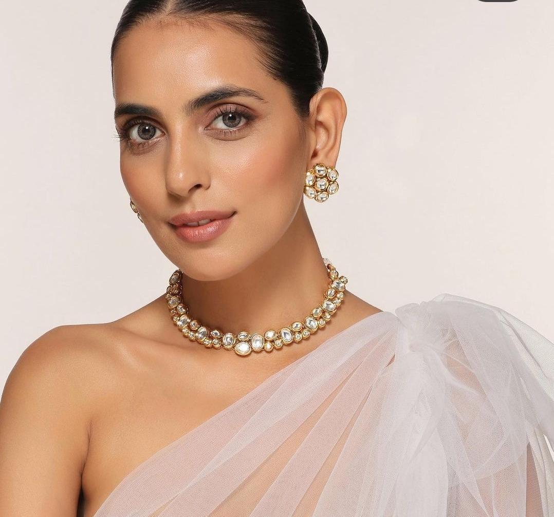 Kundan Rani Haar Necklace: Polki Stone Layered Statement Jewelry