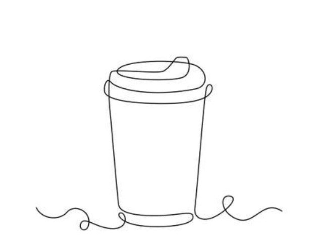 Paper Cup of Hot Coffee in One Continuous Line Drawing. Concept of ...