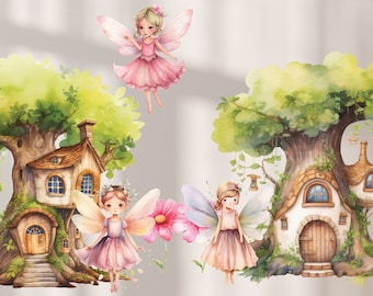 fairy wall stickers, fairy stickers, girls room decor, fairy decor, girls room wall decals,