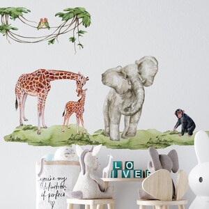 safari wall decal, safari nursery decor, nursery wall decals, peel and stick wall decals nursery room decor
