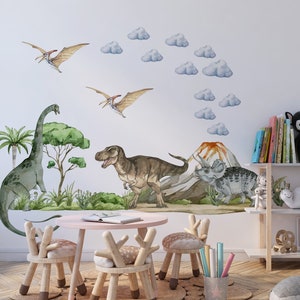 dinosaur wall decal, dinosaur wall stickers,dinosaur decal, dinosaur room decor for boys, dinosaur stickers, dinosaur wall art,