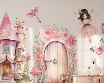 fairy wall stickers, fairy wall decals, girls room decor, fairy wall decals, nursery wall decals,