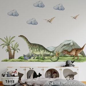 Dinosaur wall decal, jurassic in boy room, dinosaur wall stickers, T-rex wall decal, dinosaur wall art, dinosaur decor