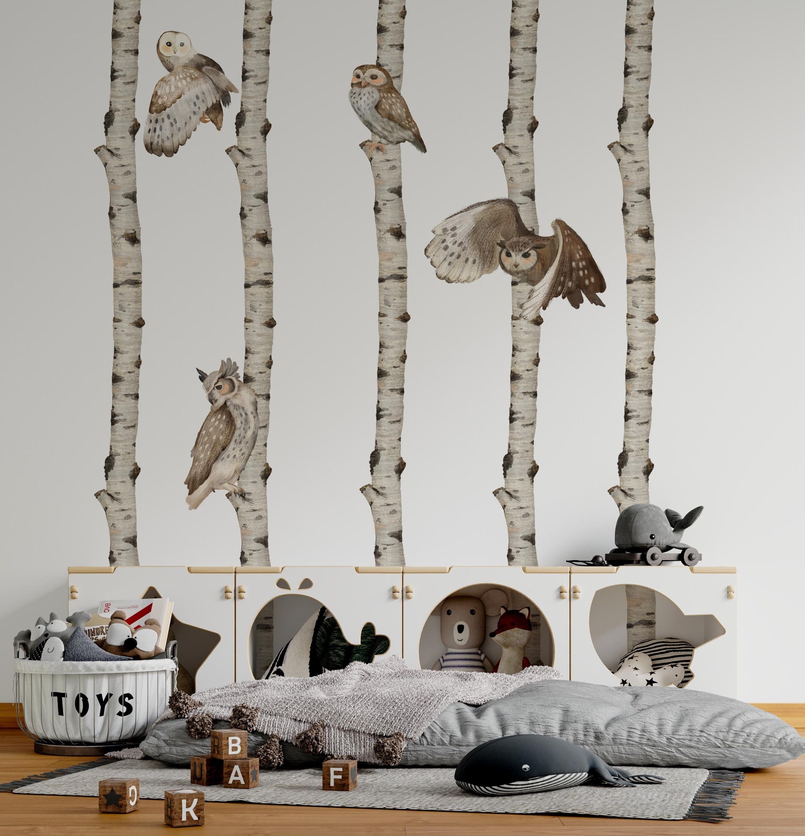 Nursery Birch Tree Decal, Tree Wall Decal, Birch Tree Decor, Birch ...
