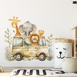 Dekoracje do pokoju dziecięcego Safari, naklejki ścienne do pokoju dziecięcego Safari, naklejka ścienna Safari, naklejki ścienne z lwem, naklejka ścienna z dżunglą