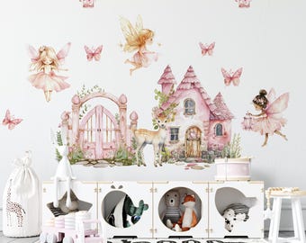 fairy wall stickers, fairy wall decals, girls room decor, fairy wall decals, nursery wall decals,