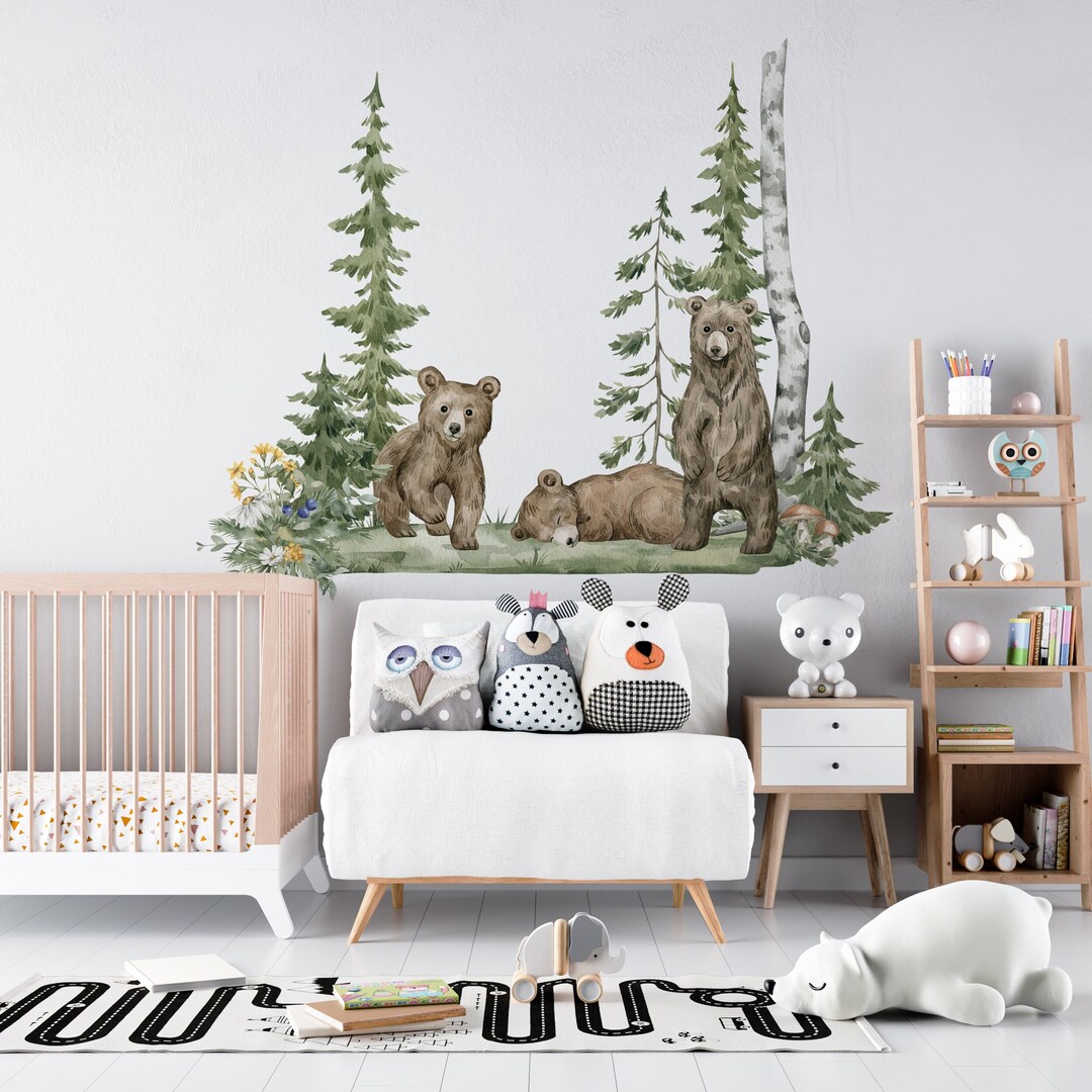 Forest Animals Decal, Woodland Nursery Wall Decals,peel and Stick ...