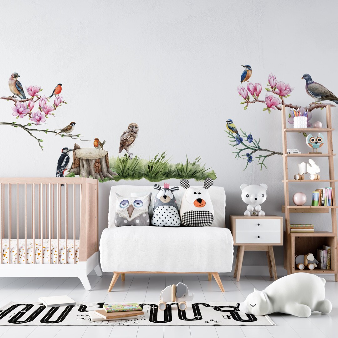 Birds Wall Decals, Forest Birds Wall Decals, Nursery Wall Stickers ...