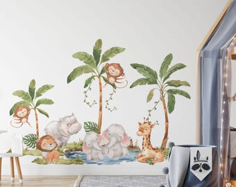 Vinilos decorativos de safari para la habitación infantil: animales de la selva fáciles de pegar