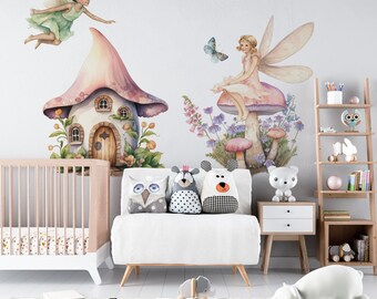 Fairy Wall Decals Fairy Stickers Girls Room Decor Nursery Wall Decor Magical Girls Room Wall Decals Peel and Stick