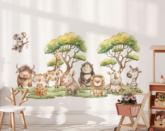 Safari wall stickers, Monkey decal, Jungle wall stickers, Animal wall decals, Safari wall stickers