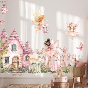 adesivi murali delle fate, decorazioni per la cameretta delle bambine, adesivi murali delle fate, adesivi murali delle fate, adesivi murali per la cameretta dei bambini,