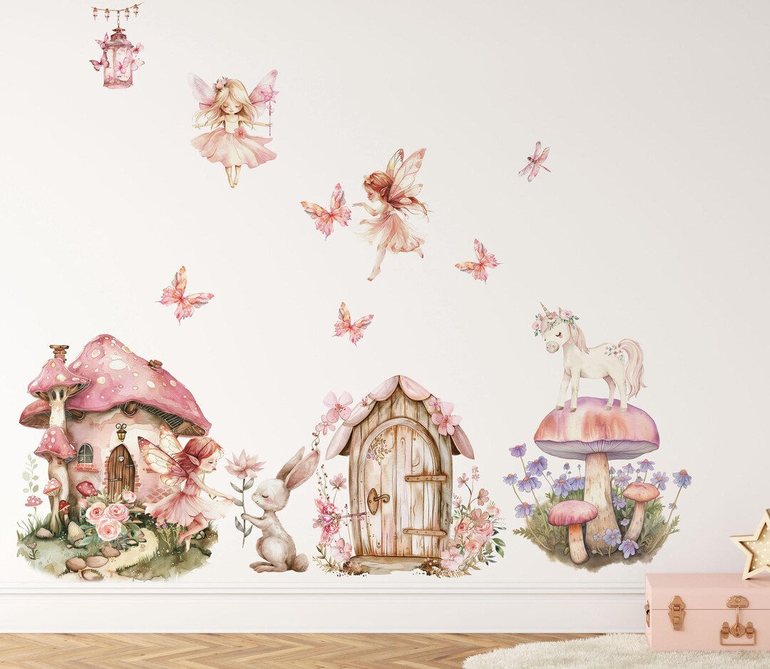 Fairy Wall Decals for Nursery Room, Fairy Wall Stickers, Kids Room Wall ...