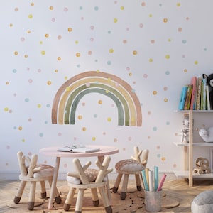 rainbow wall decal, rainbow decal, rainbow wall stickers, Polka Dot Decals, nursery decals, boho decor, wall decals, boho rainbow room
