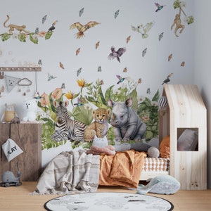 safari nursery decor, safari wall stickers, safari wall decal, jungle wall stickers, safari nursery decals, wall stickers kids,