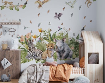 safari nursery decor, safari wall stickers, safari wall decal, jungle wall stickers, safari nursery decals, wall stickers kids,