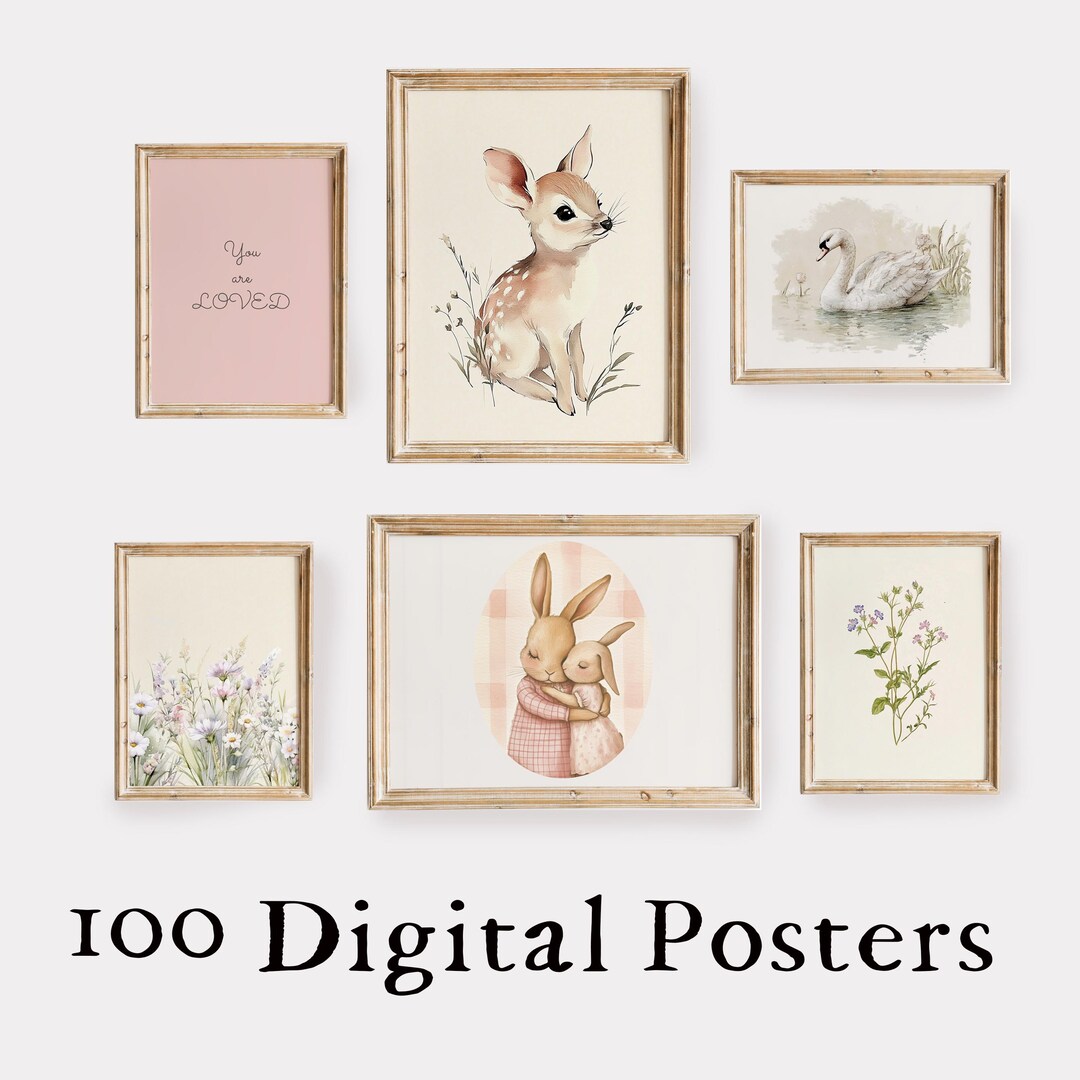 100 Nursery Room Digital Prints | Vintage Nursery Prints | Printable ...