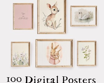 Vintage Nursery Prints: Kids Room Decor (Digital Download)