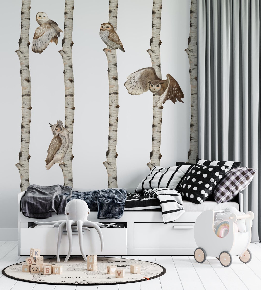 Nursery Birch Tree Decal, Tree Wall Decal, Birch Tree Decor, Birch ...